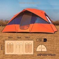 Палатка четырехместная туристическая трехкомнатная 1,5+1,1+1,5 м * 2.2 м высота 175 см, BG-1100