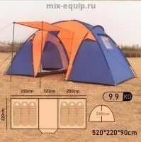 Палатка шестиместная туристическая двухкомнатная 2+1,2+2 м * 2.2 м высота 190 см, BG-1002-6